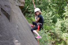 Romane, descente de rappel